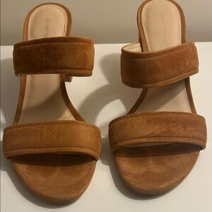 Stuart Weitzman Sydney 75 tan suede sandals